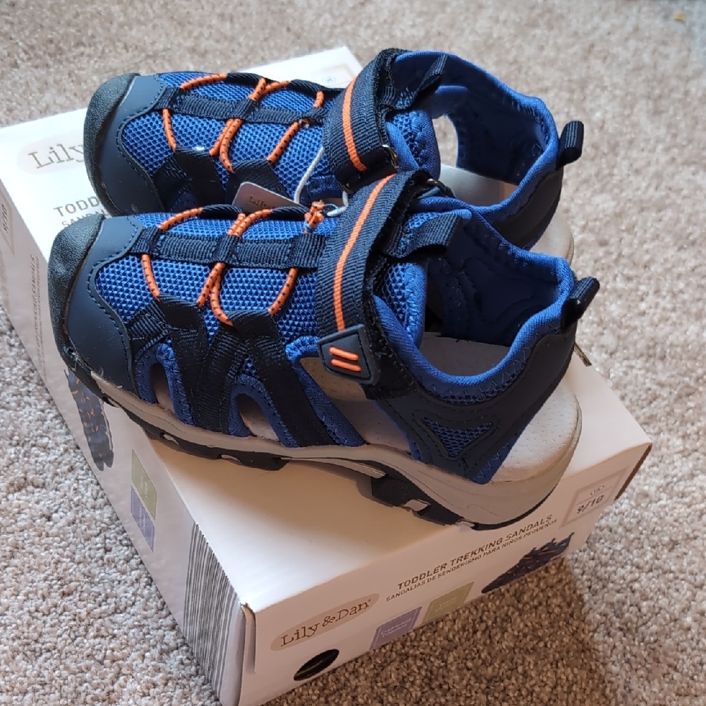 Lily & Dan Kids' Blue and Orange Outdoor Sandals